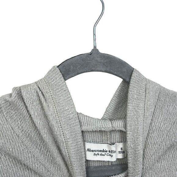 Abercrombie & Fitch Hooded Sweatshirt Long Sleeves Terry Cloth Gray Women Sz S - Picture 3 of 5